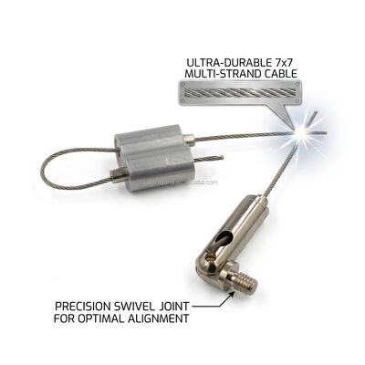 Self-Locking Cable Looping Gripper 2.0mm Rope Wire Brass Chrome 56kg for Industrial Cable Hanging Systems