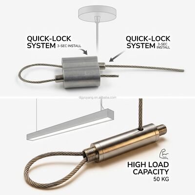 Self-Locking Cable Looping Gripper 2.0mm Rope Wire Brass Chrome 56kg for Industrial Cable Hanging Systems