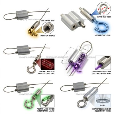 20x20mm Heavy Duty Cable Looping Gripper 3000N Break Load 1.5mm Wire Rope Clip HVAC Duct Suspension Hardware