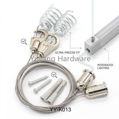 Adjustable Acoustic Panel Hanging System With Cable Grippers 1.5mm Wire Rope