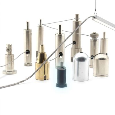 M12 External Thread Brass Cable Gripper 1.5mm Wire Rope Clip Heavy Duty Ceiling Suspension Lock