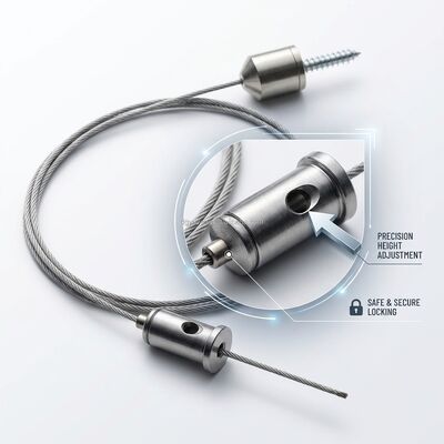 Adjustable Stainless Steel Suspension Cable Kit 2.0mm Wire Rope Gripper System for Chandelier Ceiling Light Fixtures