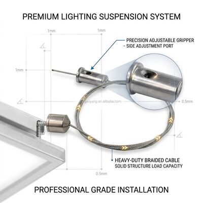 Adjustable Stainless Steel Suspension Cable Kit 2.0mm Wire Rope Gripper System for Chandelier Ceiling Light Fixtures