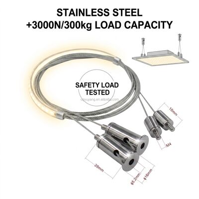 Adjustable Stainless Steel Suspension Cable Kit 2.0mm Wire Rope Gripper System for Chandelier Ceiling Light Fixtures