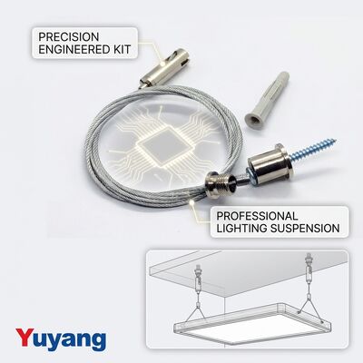 Heavy Duty Suspension Cable Gripper 150kg Steel Alloy Anti-Drop Lock Industrial Ceiling Hanging Kit Set