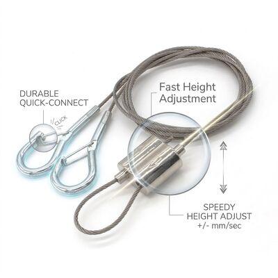 20x20mm Heavy Duty Cable Looping Gripper 3000N Break Load 1.5mm Wire Rope Clip HVAC Duct Suspension Hardware
