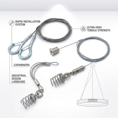 Heavy Duty Acoustic Panel Hanging System With Cable Grippers 2mm Wire Rope
