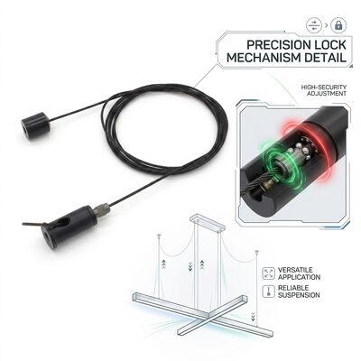 LED Lighting Suspension Cable Gripper Kit 120kg Alloy Steel Tool-Free Pendant Light Ceiling Hanging Set