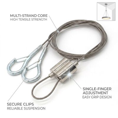 Outdoor Signage Suspension Cable Gripper Kit 200kg 304 Stainless Steel Weatherproof Anti-Corrosion Hanging Set