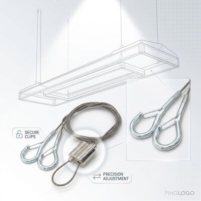 Outdoor Signage Suspension Cable Gripper Kit 200kg 304 Stainless Steel Weatherproof Anti-Corrosion Hanging Set