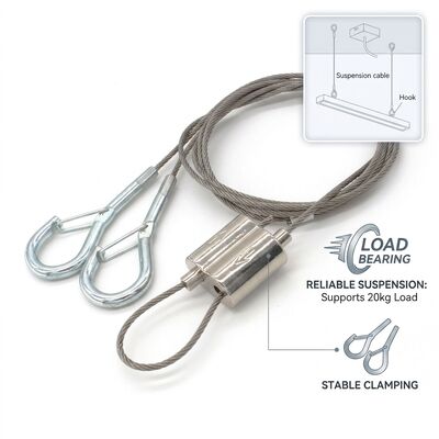 Industrial Cable Gripper Suspension Kit 100kg Steel Alloy Reinforced Locking Clamp Heavy Machinery Ceiling Hanging Set