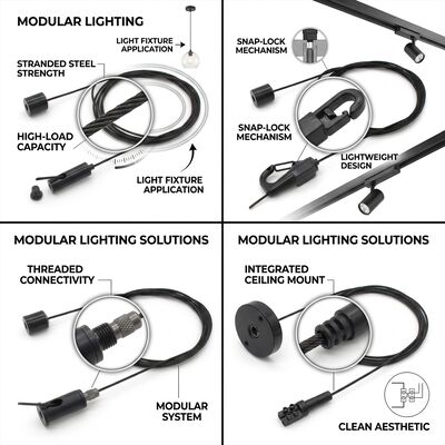 Chandelier Suspension Cable Gripper Kit 180kg Alloy Steel Anti-Tilt Leveling Decorative Ceiling Hanging Set