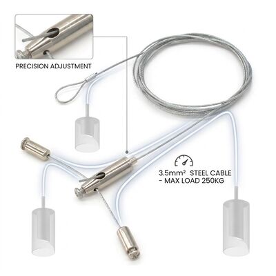 Greenhouse Suspension Cable Gripper Kit 75kg Rust-Proof Steel Plant Hanger Ceiling Set Humid Environment