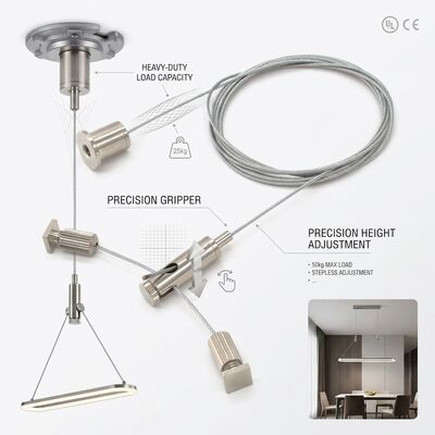 Acoustic Panel Suspension Cable Gripper Kit 130kg Steel Alloy Silent Lock Theater Ceiling Hanging Set