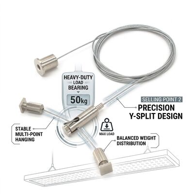 Greenhouse Suspension Cable Gripper Kit 75kg Rust-Proof Steel Plant Hanger Ceiling Set Humid Environment