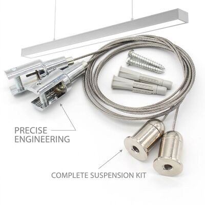 Mirror Hanging Cable Gripper Suspension Kit 85kg 304 Stainless Steel Anti-Drop Safety Lock Ceiling Mount Set