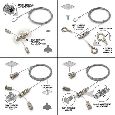 Exhibition Hanging Cable Gripper Kit 120kg Aluminum Alloy Steel Portable Trade Show Booth Suspension Set