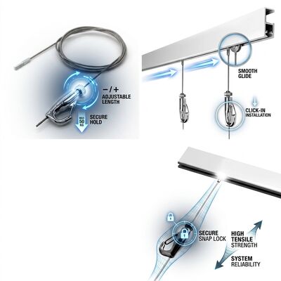 Kit de agarrador de cabo de suspensão de dutos HVAC 120kg Acero galvanizado Vibração resistente a ventilação