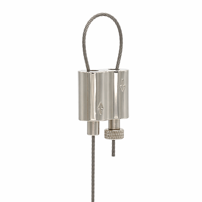 Professional Lighting Looping Grippers Adjustable Cable Gripper Systems Cable Looping Gripper 1.0-1.5mm 30kg / 66lbs Polished Nickel Architectural Wire Rope Suspension Clamp