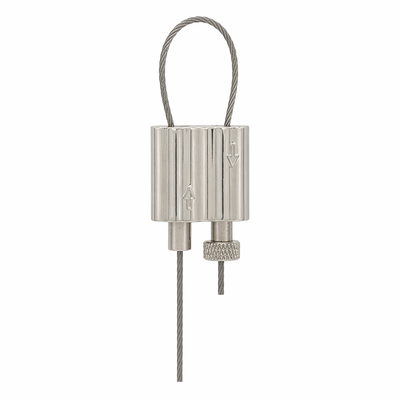 Pendant Light Looping Grippers Modern Ceiling Suspension Solutions Cable Looping Gripper 1.5-2.5mm 50kg / 110lbs Matte Silver Anodized Closed Loop Wire Rope Clamp