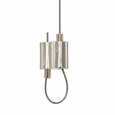 Chandelier Looping Gripper Kits Heavy Duty Overhead Lighting Parts Cable Looping Gripper 1.5-2.5mm 50kg / 110lbs Polished Nickel Closed Loop Wire Rope Clamp