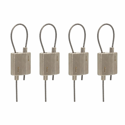 Chandelier Looping Gripper Kits Heavy Duty Overhead Lighting Parts Cable Looping Gripper 1.5-2.5mm 50kg / 110lbs Polished Nickel Closed Loop Wire Rope Clamp