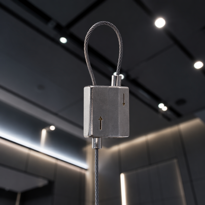 Custom Length Looping Gripper Systems Precision CNC Hardware Self-Locking Cable Looping Gripper 3.5-5.0mm 200kg / 440lbs Polished Nickel High Security Wire Rope Clamp
