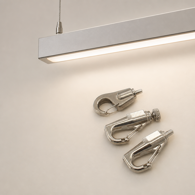 Self-Locking Hook Cable Gripper Tool-Free One-Click Quick Adjust Clamp for 0.8-5mm Wire Rope Suspension Lighting