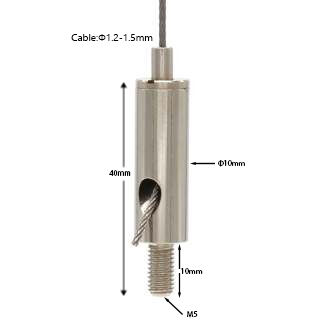 Side Exit Cable Gripper Adjustable Wire Rope Gripper 1.2-2mm