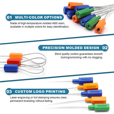 Metal Security Cable Seal Lock Adjustable Hexagonal Steel Wire Seal for Shipping Containers