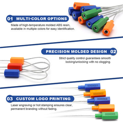 1.8mm/1.5mm ABS Plastic Coated Hexagonal Steel Wire Cable Seals Tamper Proof Container Security Seal Lock