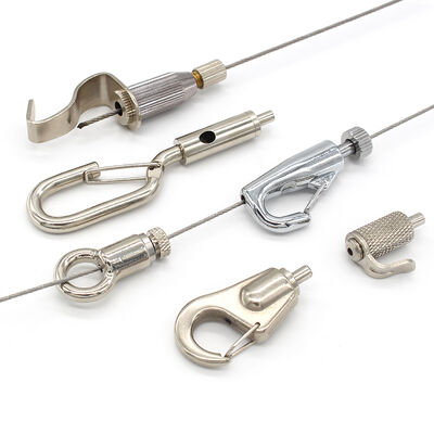 Modular Suspension Cable Gripper Kit T Bar Mounting Clip Stainless Steel Wire Rope Hanging Set for LED Panel Light