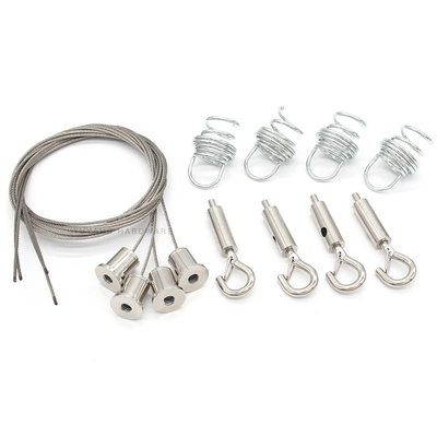 7x19 Aircraft Cable Fork Gripper Kit 1.5mm Stainless Steel Wire Rope Locking Pin Acoustic Panel Display Hanging