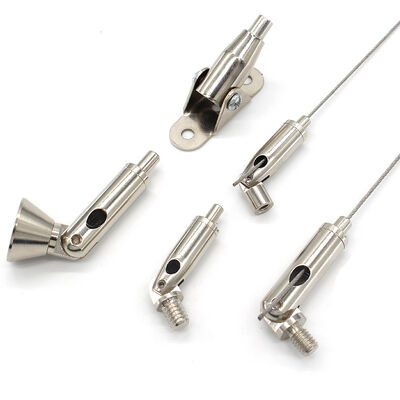 360 Degree Triple‑Ball Swivel Cross Cable Gripper 3.0mm Anti‑Tangle Rotating Wire Rope Suspension Clamp