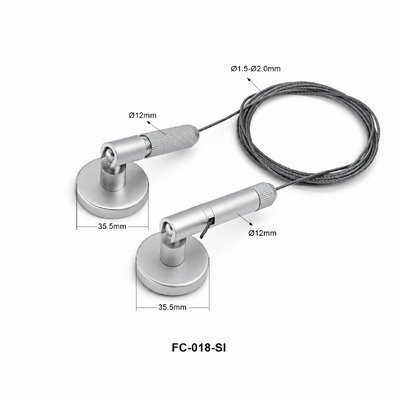 Stainless Steel Tensioned Cable Display Kit Ceiling-to-Floor 20ft Long Span Sign Hanging System