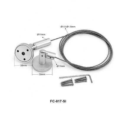 Wire Hanging Display System with Tension Adjusters for Art Gallery Picture and Canvas Mounting