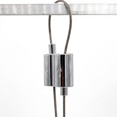Self-Locking Cable Looping Gripper 2.0mm Rope Wire Brass Chrome 56kg for Industrial Cable Hanging Systems