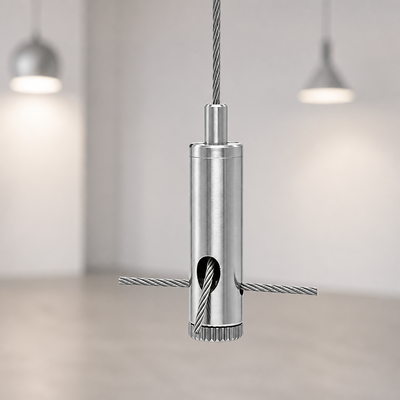 Brass Side Exit Suspension Cable Gripper 1-1.5mm Self Locking for Ceiling Light Pendant Hanging Kit
