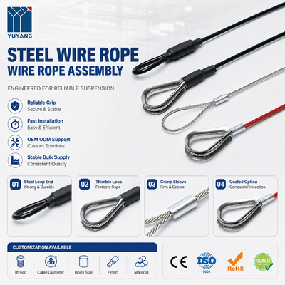 Galvanized Steel 7x7 IWRC Wire Rope Sling with D Ring Swivel Loop Eye Snap Hook