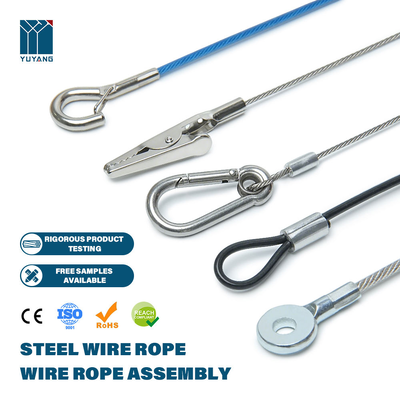 PVC Nylon Coated Galvanized Steel Wire Rope Sling Assembly with Eyelet Terminals