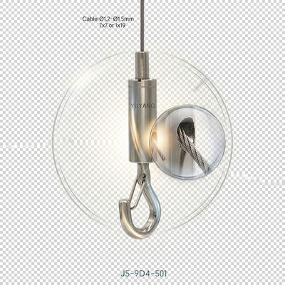 Nickel Plated Square Wire Lock J Type Hook Cable Gripper Hook Grippers for Display Hanging System