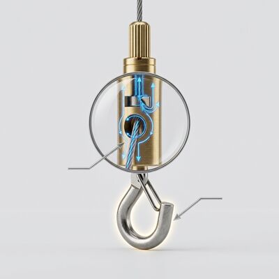 Large Open J Hook Cable Gripper Wire Rope Suspension Kit Hook Grippers for Ceiling Lighting Projects