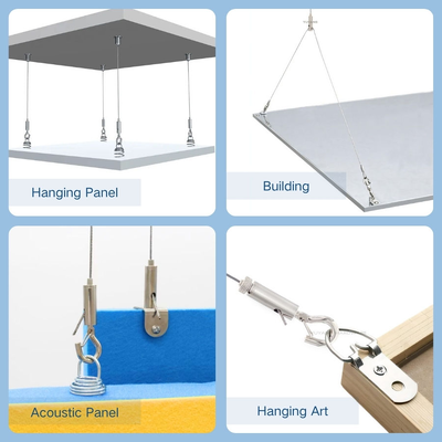 Nickel Plated Square Wire Lock J Type Hook Cable Gripper Hook Grippers for Display Hanging System
