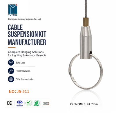 Picture & Lighting Hanging Suspension Wire Rope Clip, YUYANG Brand Nickel Plated Brass Zinc Alloy, Fits 0.8~1.2mm Cable