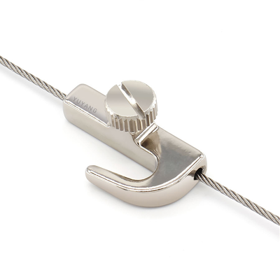 J-Type Brass Adjustable Wire Rope Clip with Hook Gripper, Hanging Kit for Lights, Art Frames, Pictures & Panels