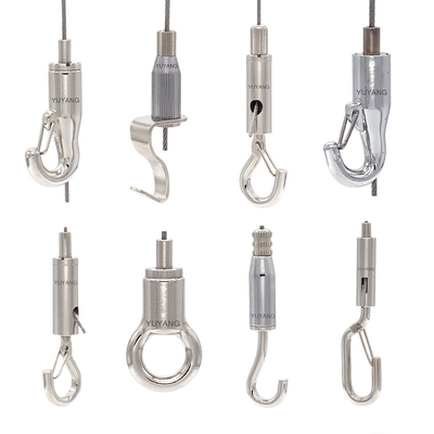 J-Type Brass Adjustable Wire Rope Clip with Hook Gripper, Hanging Kit for Lights, Art Frames, Pictures & Panels