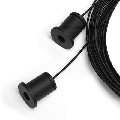 Black Electrophoretic Cable Gripper Hanging Kit SUS304 Steel Wire Rope LED Panel Suspension System