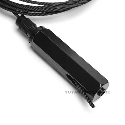 Black SUS304 Stainless Steel Wire Rope Suspension Kit Adjustable Cable Gripper Ceiling Light Hanging Set