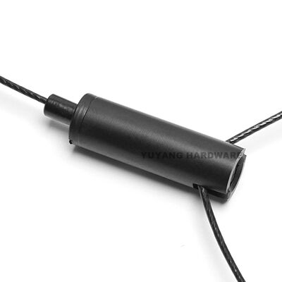 Black SUS304 Stainless Steel Wire Rope Suspension Kit Adjustable Cable Gripper Ceiling Light Hanging Set