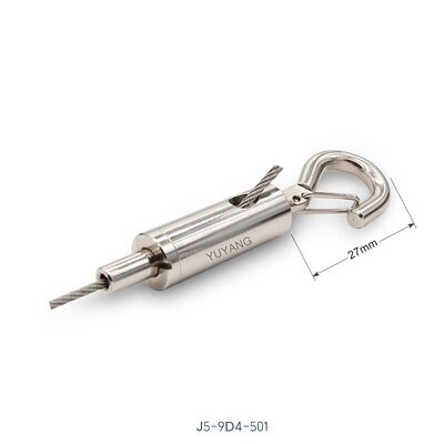 Tool-Free Adjustable Hook Cable Gripper 9x26mm Brass with D Shape Snap Hook